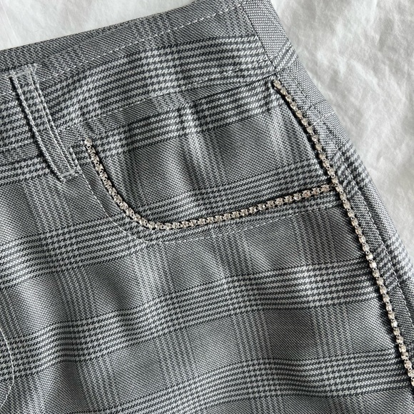 GANNI plaid mini skirt with rhinestone trim - Picture 3 of 6